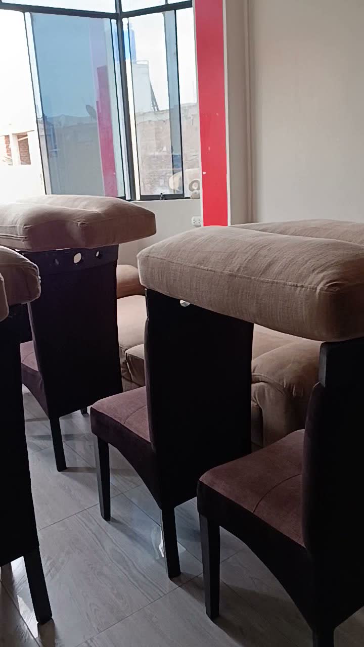 Lavado de juego de sillas de comedor tapizadas